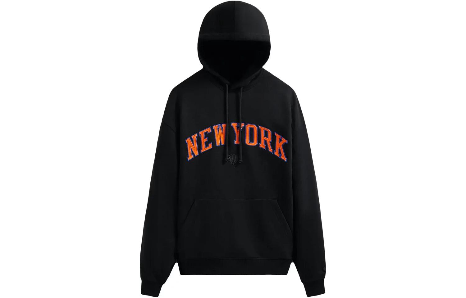 KITH Black Hoodie with Letter Print Pullover Design KHM030861-001
