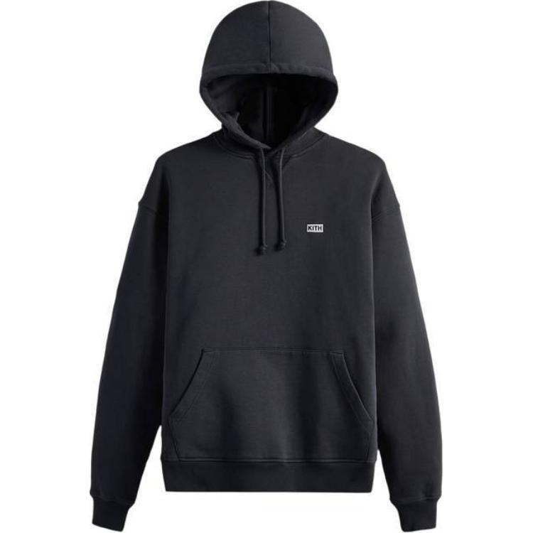 KITH Black Hoodie with Logo Lettering KHM030312-403