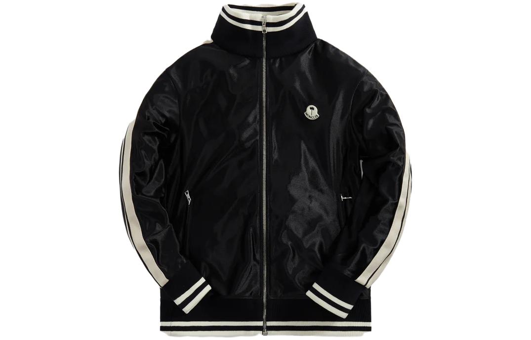 KITH Black Sweater with Zippered Front & Pockets, Ribbed Collar & Cuffs KHW030233-775