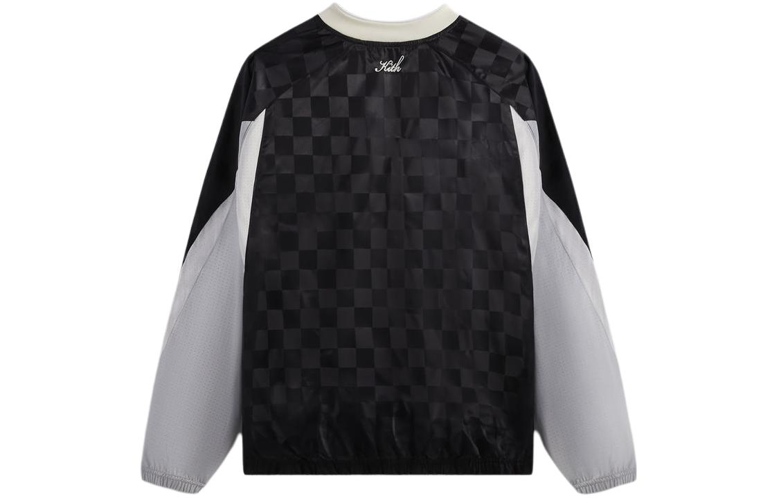 Lookbook KITH Baju Sejuk Unisex Hitam Lengan Panjang V-Leher Raglan. khm031912-001