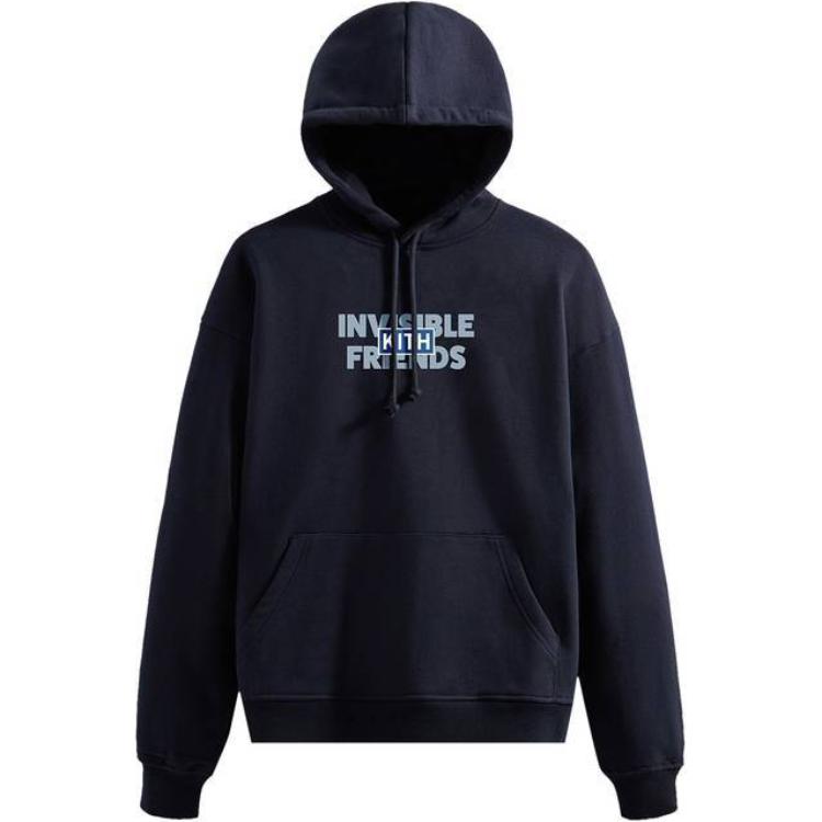 KITH Blue Logo Print Pullover Hoodie for Men KHM031003-413