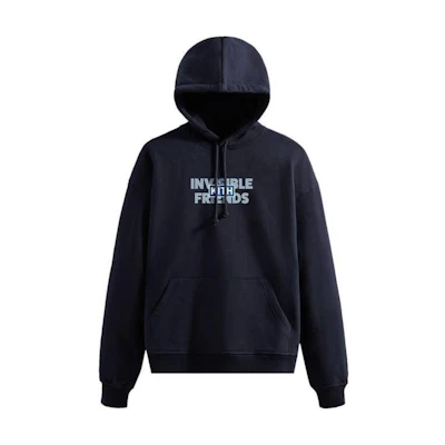 KITH Blue Logo Print Pullover Hoodie for Men KHM031003-413