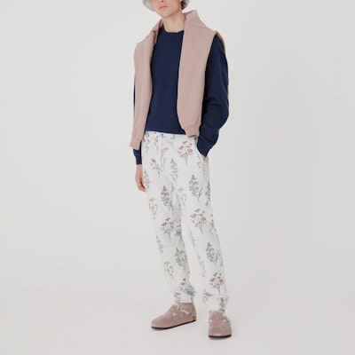 KITH Botanical Floral Drawstring Straight Pants Unisex White KH6516-002 Shop KITH Botanical Floral Drawstring Straight Pants Unisex White KH6516-002