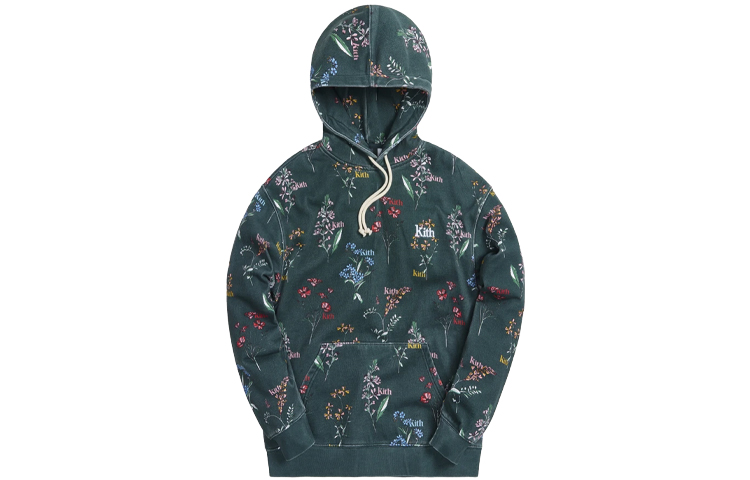 KITH Botanical Floral Williams III Hoodie Unisex Dark Green KH2624-302