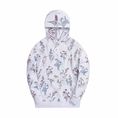 KITH Botanical Floral Williams III Unisex Hoodie in Light Grey KH2624-002