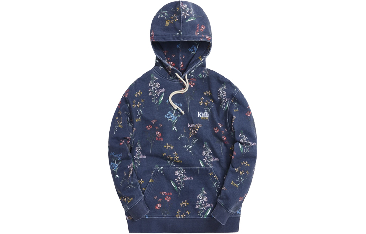 KITH Botanical Floral Williams III Unisex Hoodie in Dark Blue. KH2624-413 圖 2