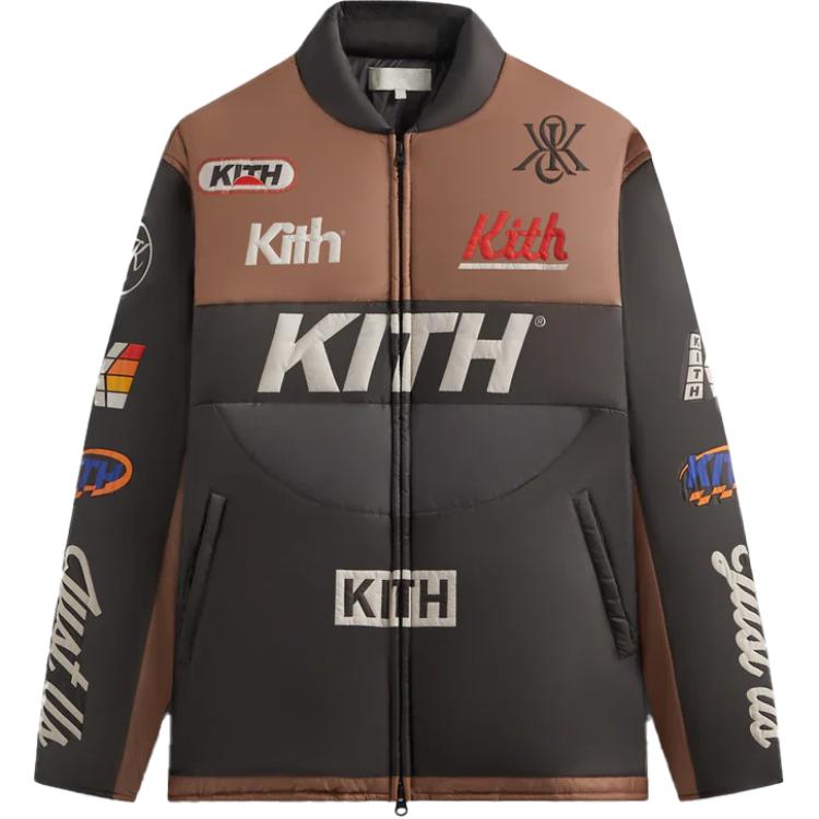 KITH Brixton 2024 Winter Full-Zip Letter Print Casual Jacket Black . KHM010651-250