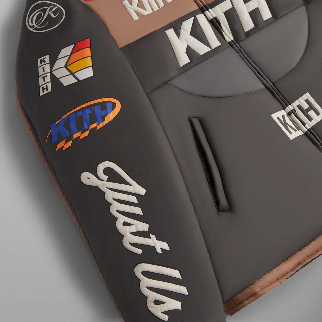 Shop 키스 브릭스턴 2024 겨울 레터링 풀짚 캐주얼 자켓 블랙. KHM010651-250