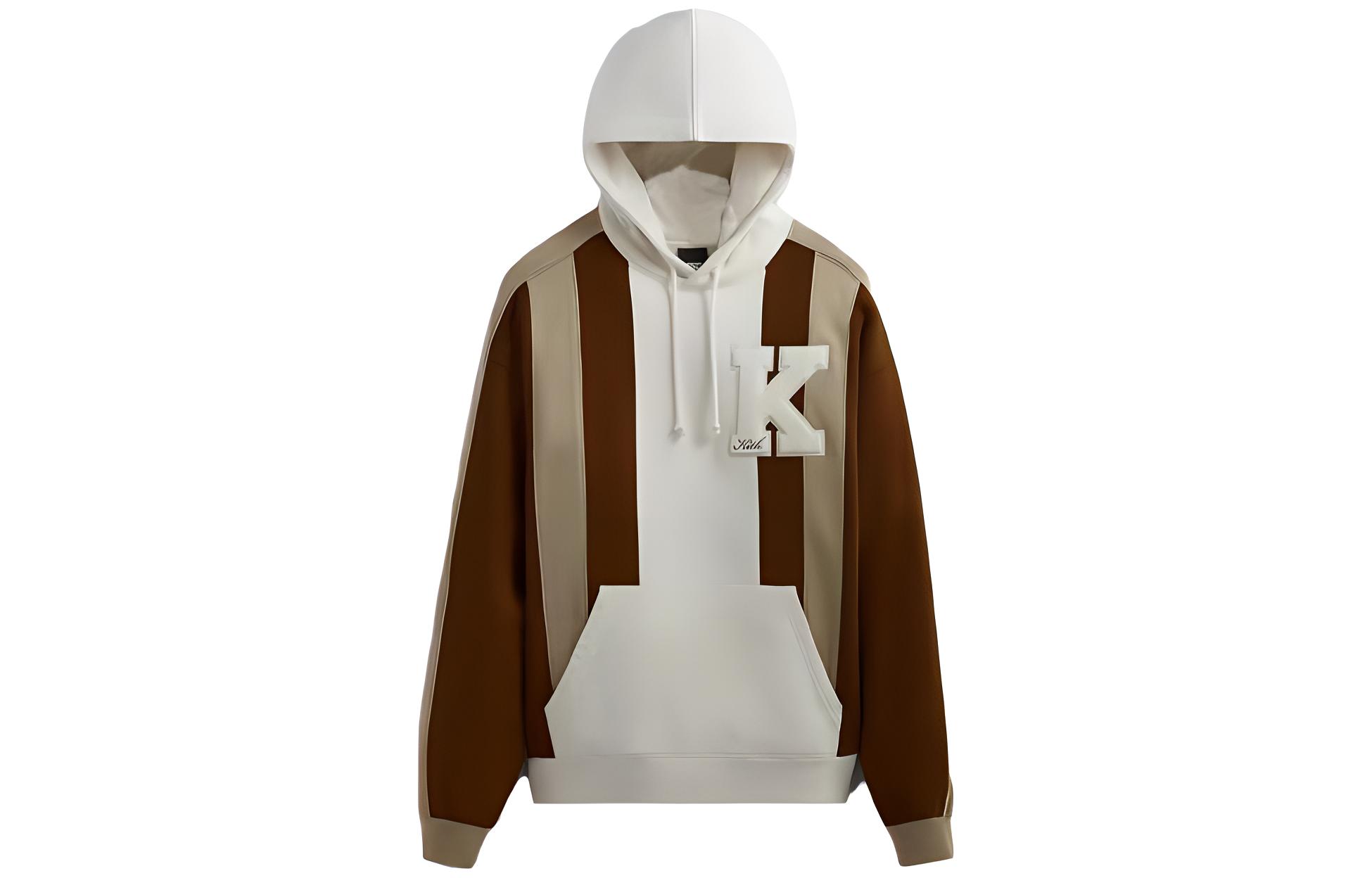KITH Brown Colorblock Pullover Hoodie Unisex Casual American Style. khm030744-245