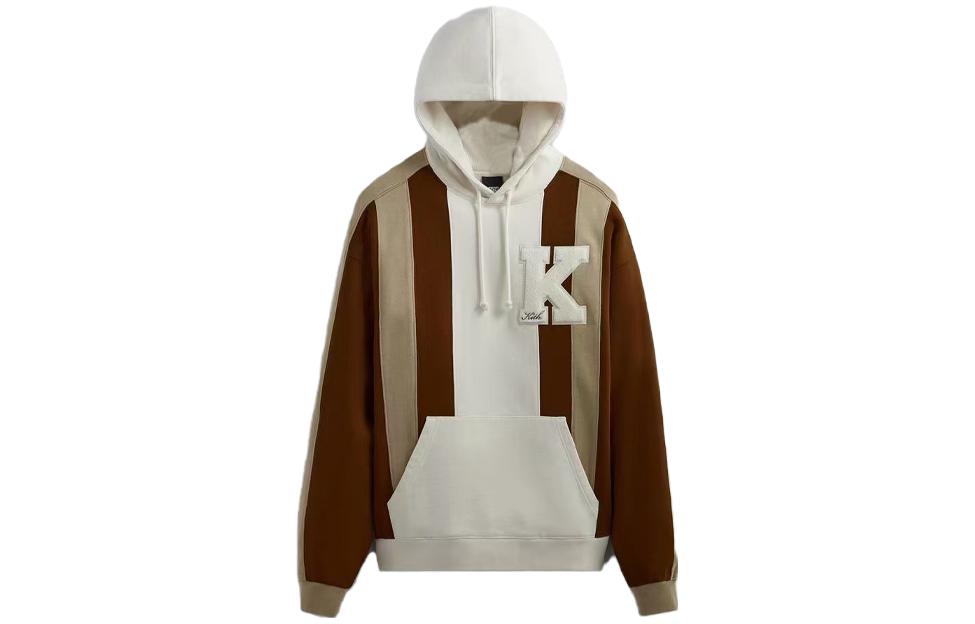 Order KITH Hoodie Coklat Colorblock Unisex Kasual Gaya Amerika. khm030744-245