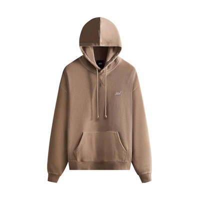 KITH Brown Hoodie with Tonal Logo Embroidery KHM030941-239