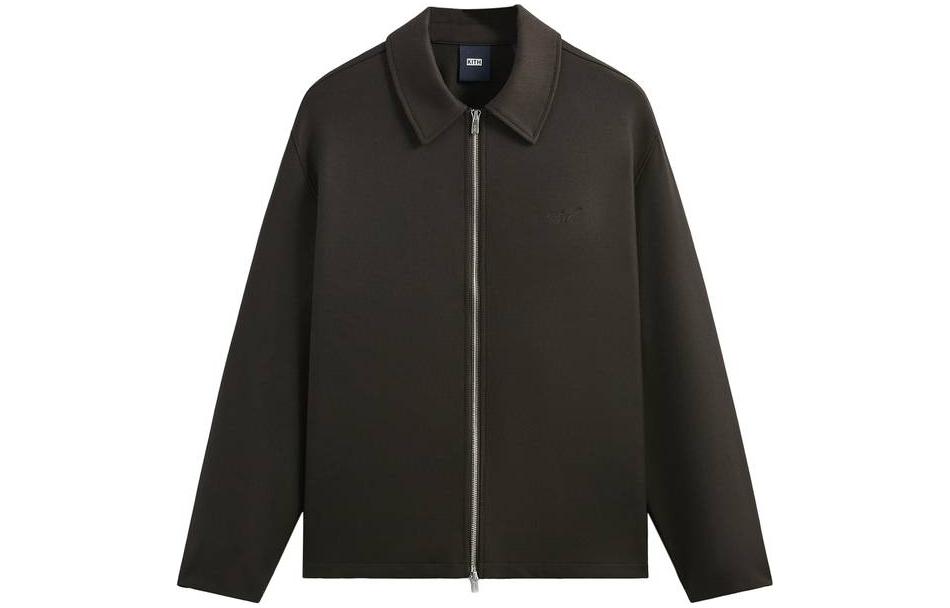 KITH Brown Solid Zip-Up Collared Long Sleeve Jacket KHM010363-211