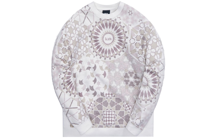 KITH Brown Tile Print Long Sleeve Sweatshirt. KH2663-604