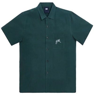 KITH Camp Collar Silk Cotton Shirt Scarab Buy KITH Camp Collar Silk Cotton Shirt Scarab