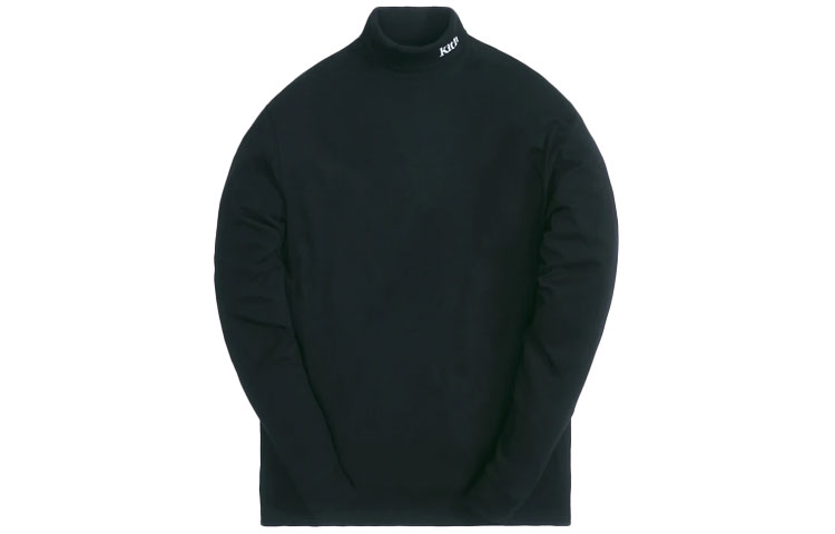 KITH Casual Logo Mock Neck Pullover Sweatshirt Unisex Black KH2619-001