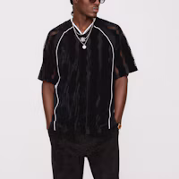 Shop KITH Chase V-Neck Pullover Short Sleeve T-Shirt Black KHM033354-001