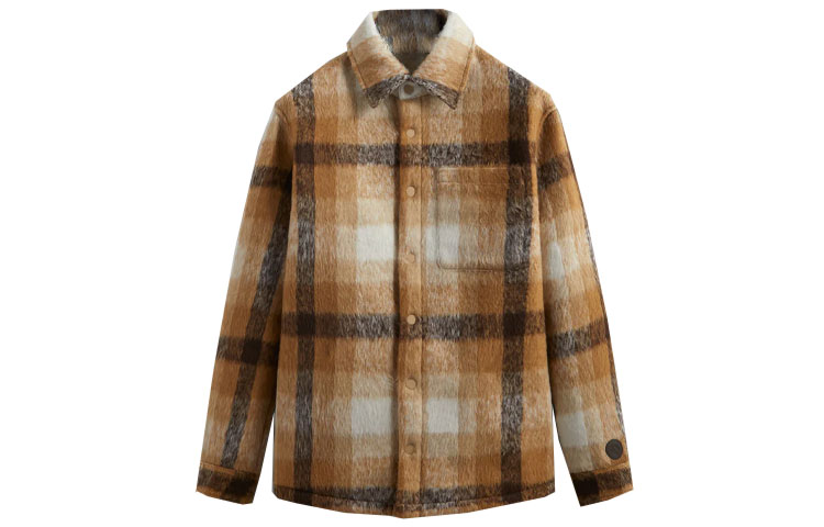 KITH Check Sheridan Shirt Jacket Canvas Plaid Leather Patch Unisex Style KHM010383-210