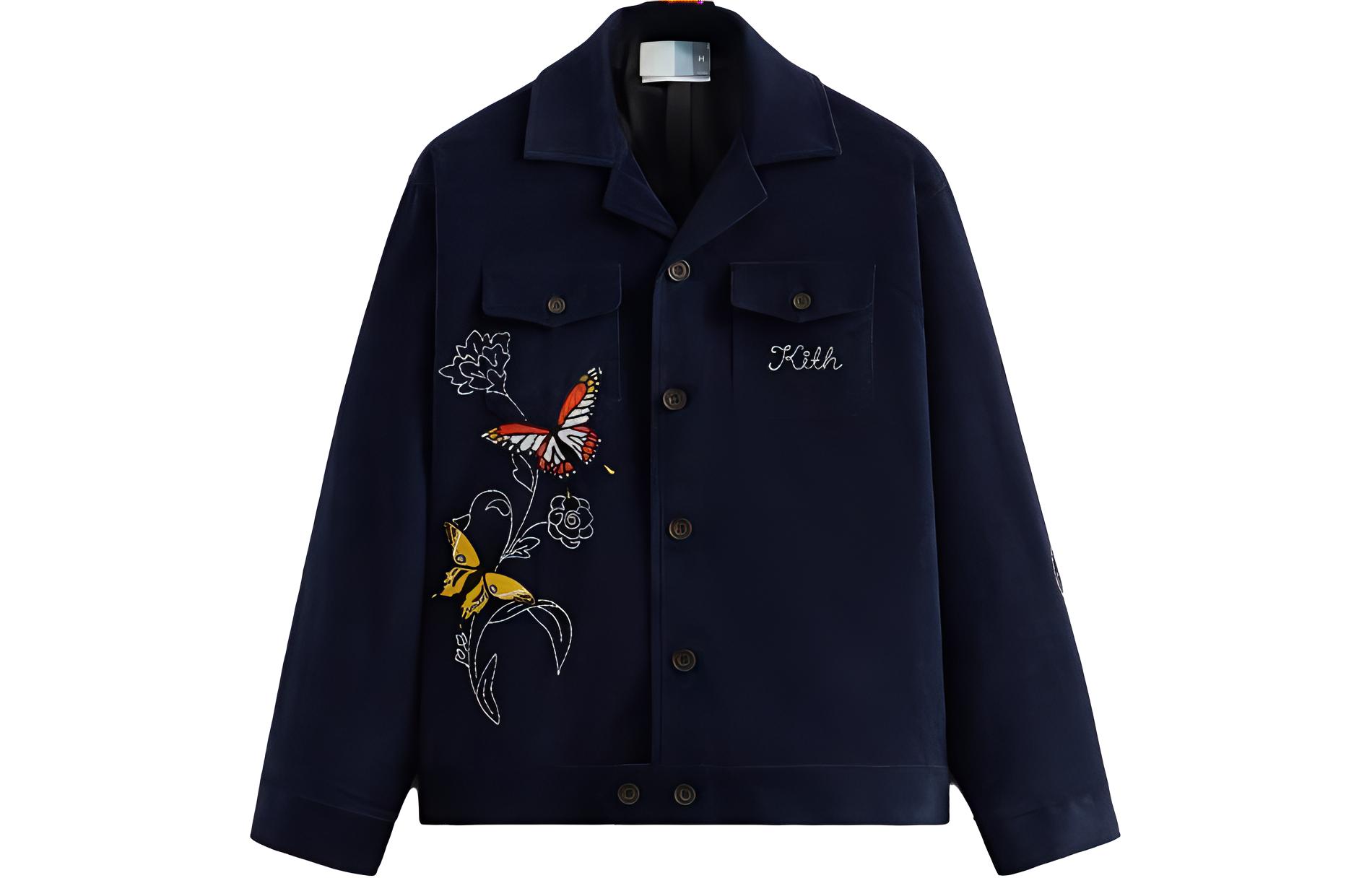 KITH Clement Souvenir Jacket Floral Animal Print Button-Up Blue Jacket KHM010252-413