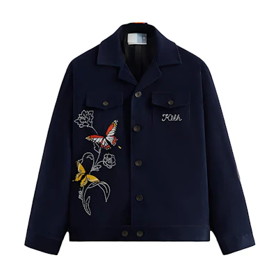 KITH Clement Souvenir Jacket Floral Animal Print Button-Up Blue Jacket KHM010252-413