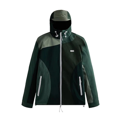 KITH Color-Block Logo Zip-Up Hoodie Jacket - Green KHM010107-302
