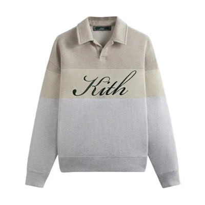 KITH Colorblock Logo Pullover Sweatshirt Gray KHM031653-002