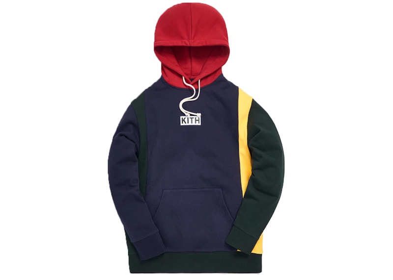 Buy KITHカラーブロックラグビーフーディ (ネイビー/マルチ)
