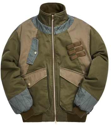 KITH Colorblocked Sateen Bomber Olive Buy KITH Colorblocked Sateen Bomber Olive