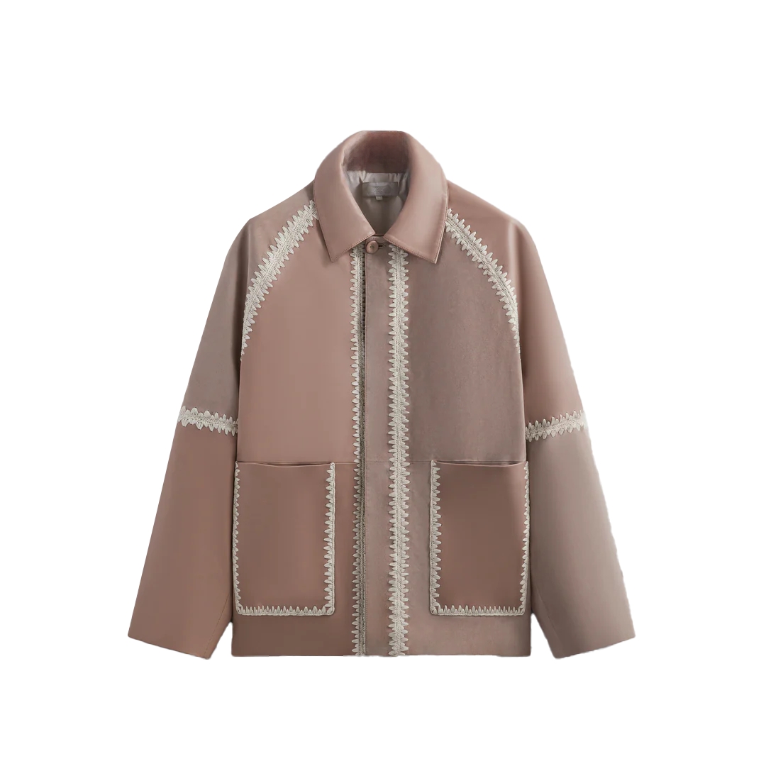 KITH Combo Niko Soft Button-Up Collared Long-Sleeve Jacket Hill for Men KHM010542-3026