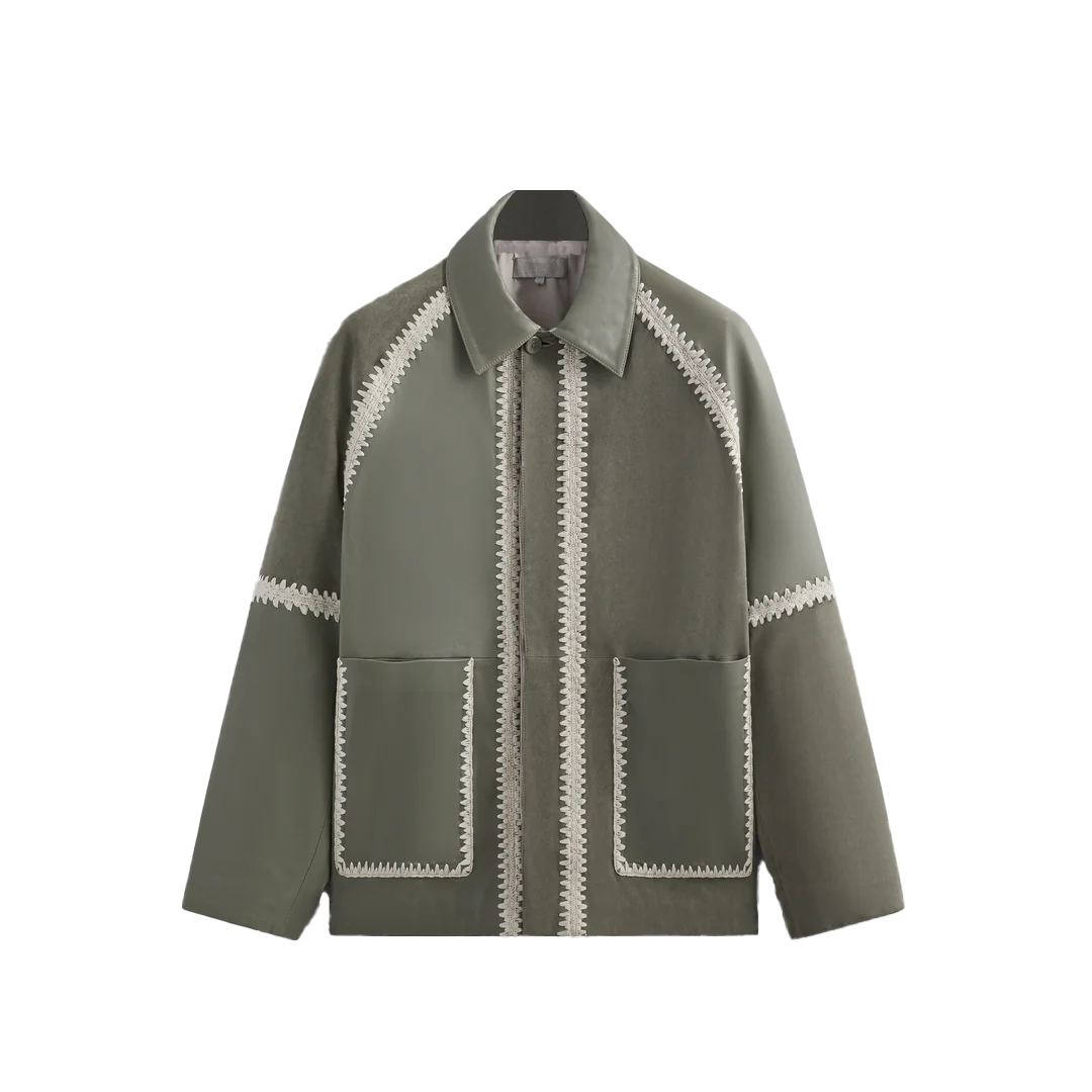 KITH Combo Niko Soft Patchwork Jacket Green Long Sleeve KHM010542-391