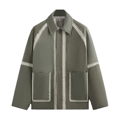 KITH Combo Niko Soft Patchwork Jacket Green Long Sleeve KHM010542-391