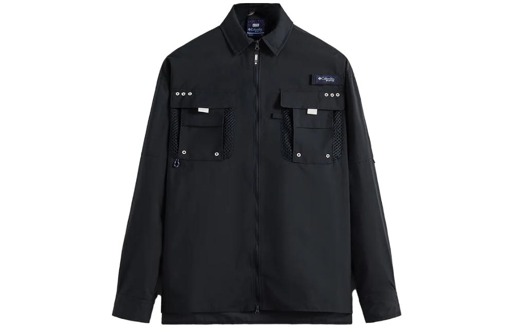 KITH Cool Creek™ Oversized Zip-Up Long Sleeve Jacket Black 2058961-444