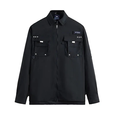KITH Cool Creek™ Oversized Zip-Up Long Sleeve Jacket Black 2058961-444