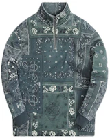 KITH Deconstructed Bandana Quarter Zip Jacket Green Unisex KH2651-302 KITH Deconstructed Bandana Quarter Zip Jacket Green Unisex KH2651-302