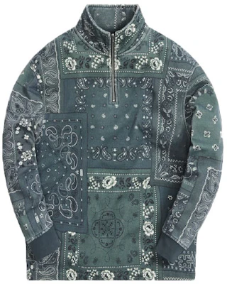 KITH Deconstructed Bandana Quarter Zip Jacket Green Unisex KH2651-302 Buy KITH Deconstructed Bandana Quarter Zip Jacket Green Unisex KH2651-302