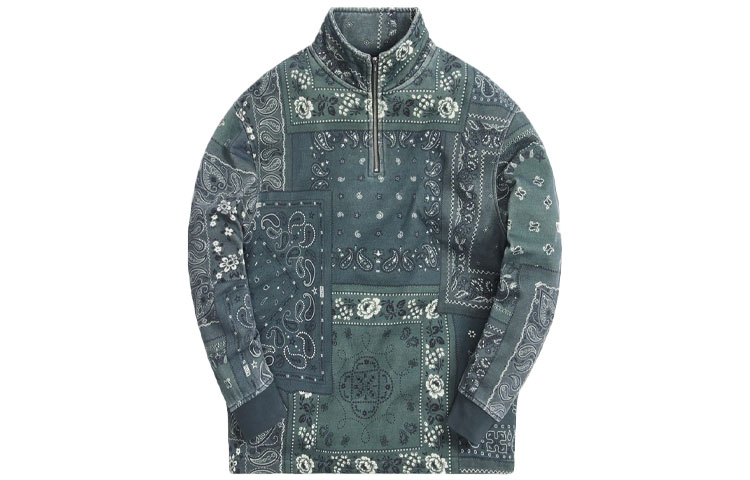 Order KITH Deconstructed Bandana Quarter Zip Jacket Green Unisex KH2651-302