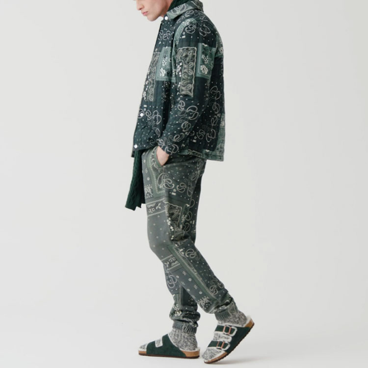 Purchase KITH Deconstructed Bandana Quarter Zip Jacket Green Unisex KH2651-302