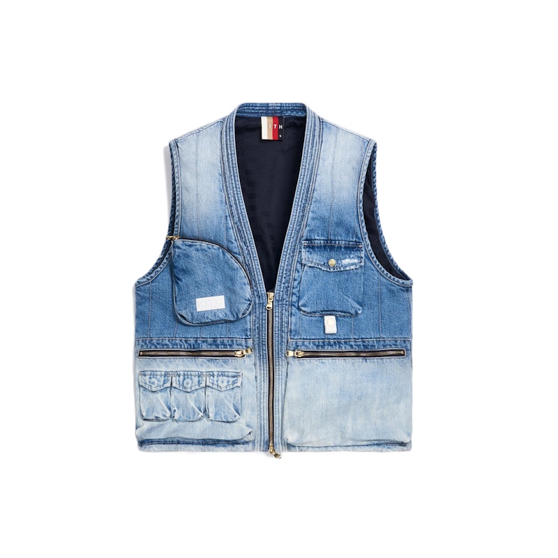 KITH Denim Quilted Tactical Vest Light Blue