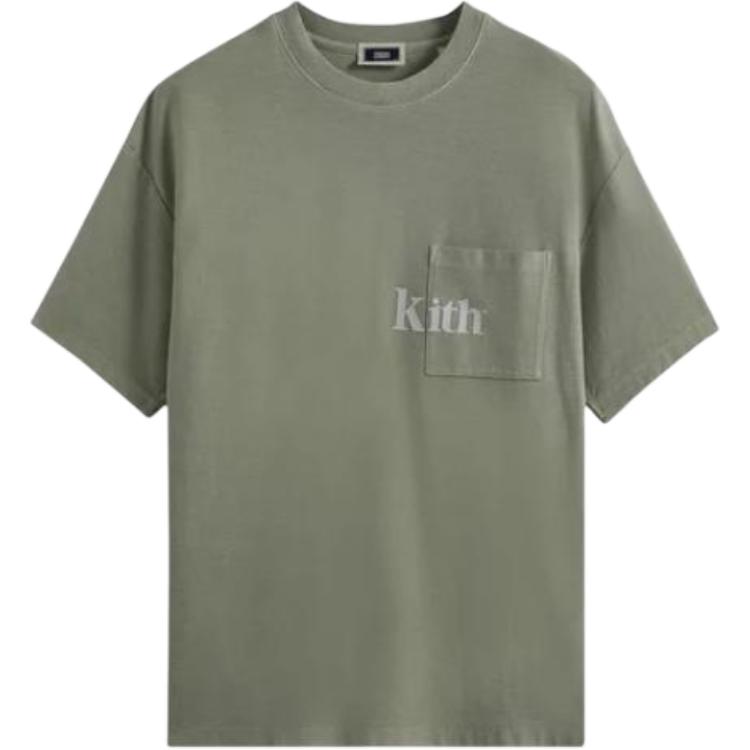 KITH Dopamine Loose Fit Crewneck Pocket T-Shirt  Casual Solid Color. KHM030453-326