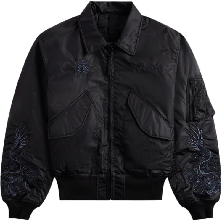 KITH Dragon CWU-45 Black Logo Print Minimalist Long Sleeve Jacket MAHA5059-BLK