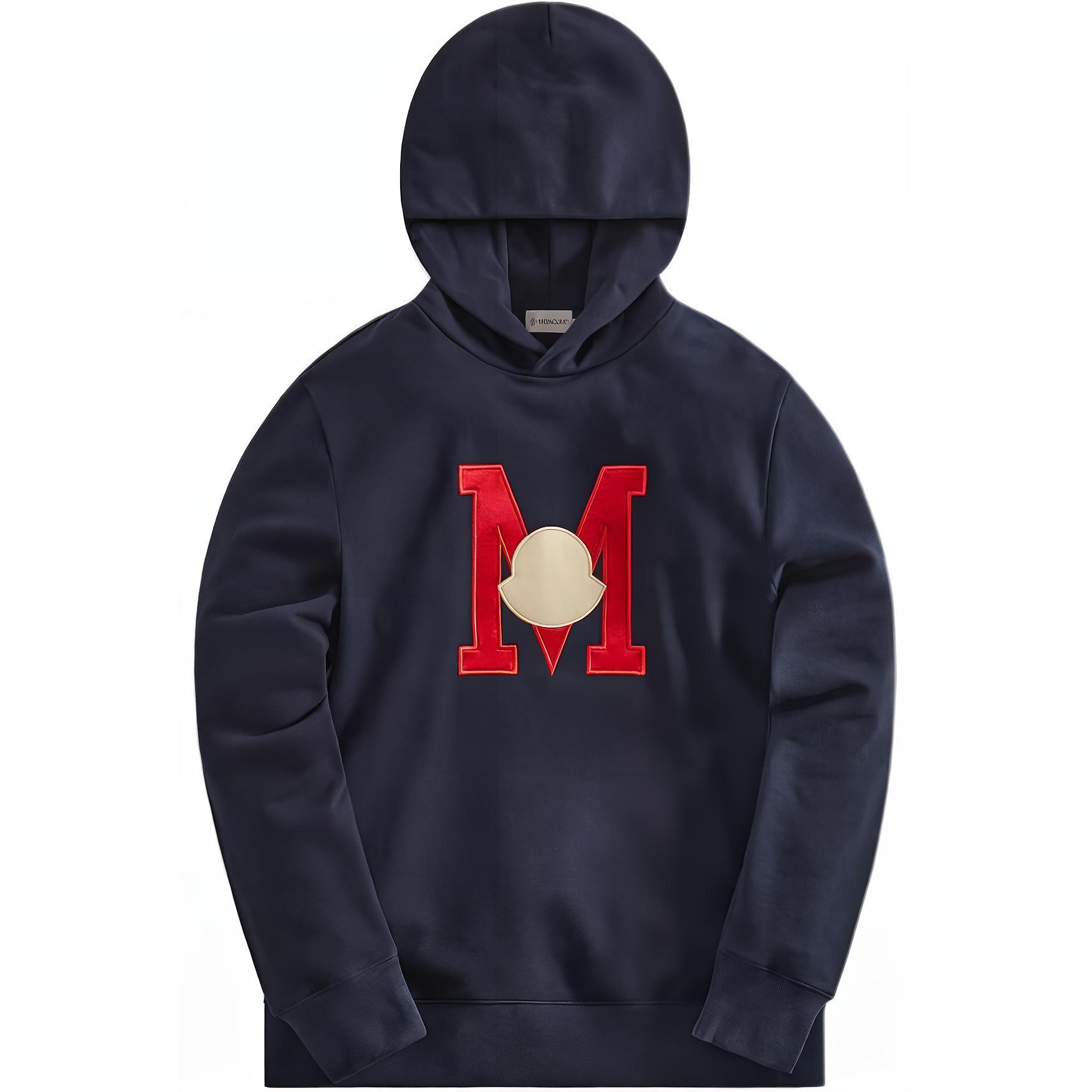 KITH Embroidered Logo Navy Blue Hoodie for Men mc8g00012899wc-778