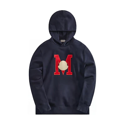 KITH Embroidered Logo Navy Blue Hoodie for Men mc8g00012899wc-778
