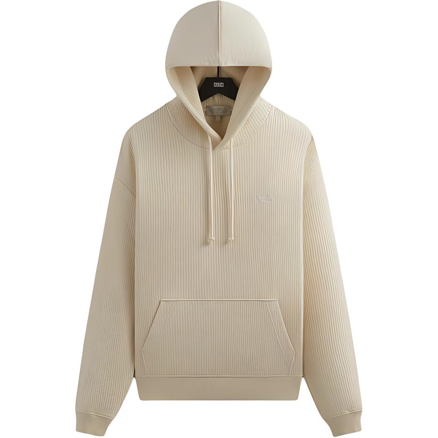 KITH Embroidered Ribbed Hoodie - Off White KHM031813-973