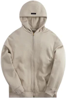 KITH Eternal Cotton Fleece Zip Hoodie Beige Loose Fit Full-Zip Sweatshirt FGE50025FLC-BEI KITH Eternal Cotton Fleece Zip Hoodie Beige Loose Fit Full-Zip Sweatshirt FGE50025FLC-BEI
