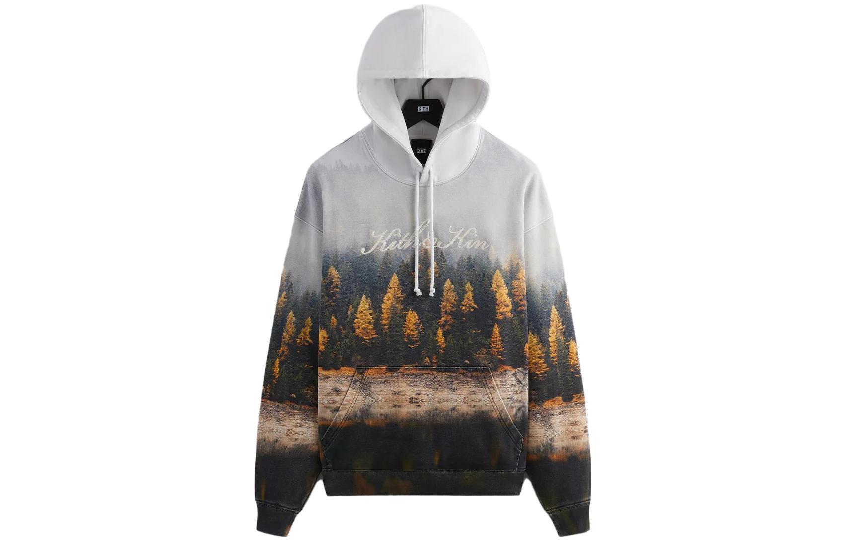 KITH Fall/Winter Unisex Printed Pocket Hoodie - White. KHM031509-162