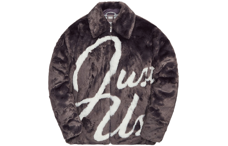 Order KITH Faux Fur Coaches Jacket Gray Long Sleeve Outerwear. KHM010011-503