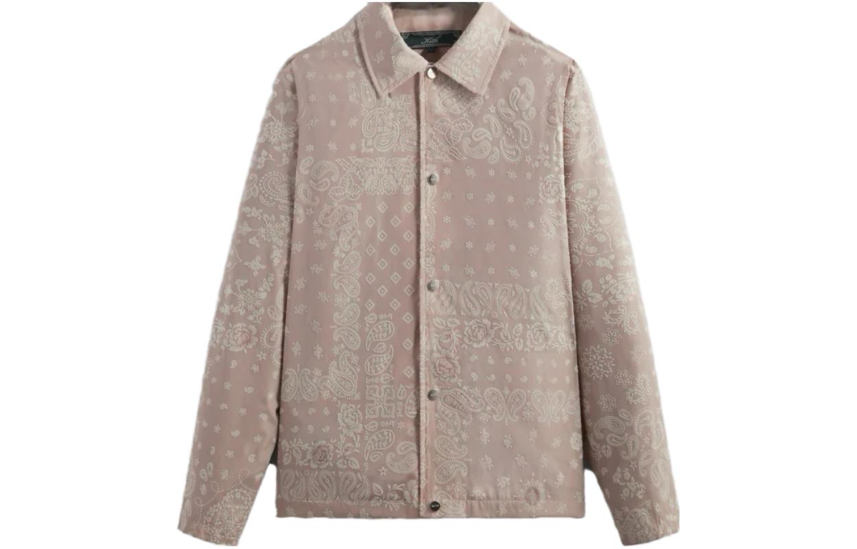 KITH Flocked Bandana Coaches Jacket Pink Unisex - Fall/Winter Collection KHM010370-613