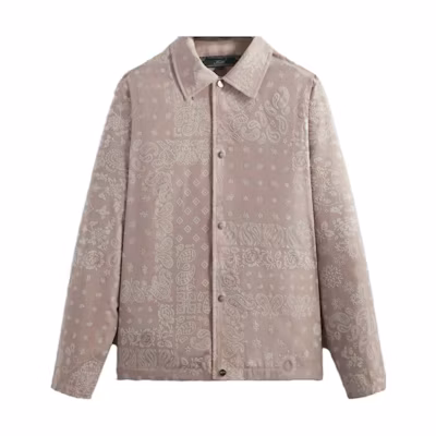 KITH Flocked Bandana Coaches Jacket Pink Unisex - Fall/Winter Collection KHM010370-613