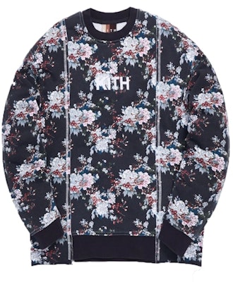 KITH Floral Panel Crewneck Navy/Multi Buy KITH Floral Panel Crewneck Navy/Multi