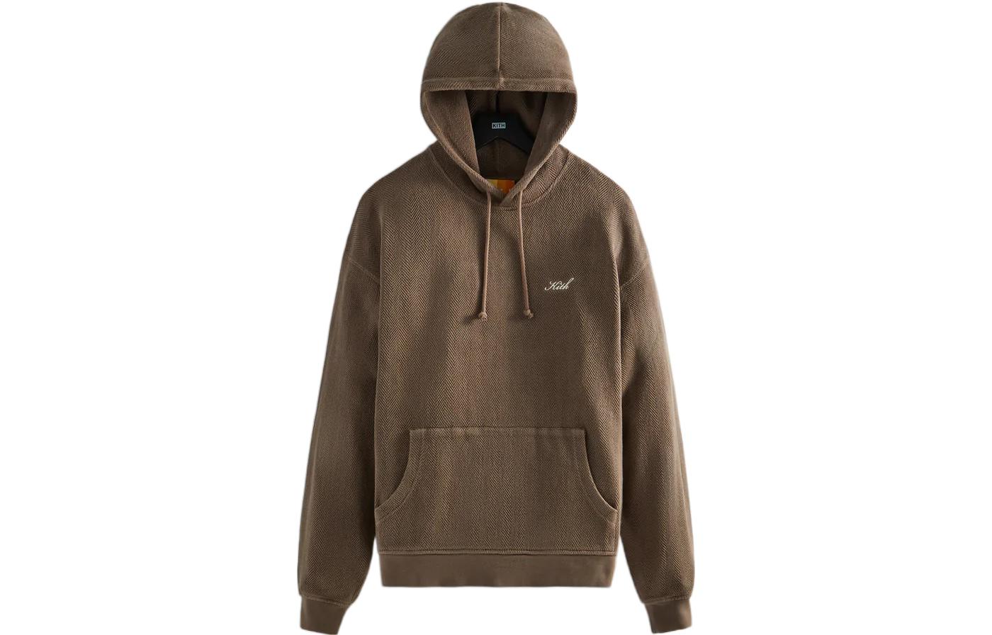 KITH FW22 Logo Embroidered Pullover Hoodie Stone Blue KHM030797-258