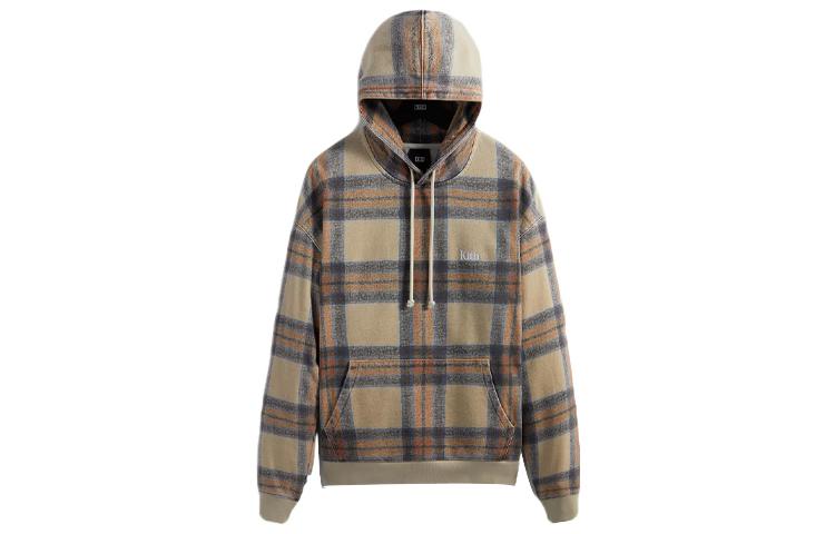 KITH FW22 Plaid Print Pullover Hoodie Brown () KHM030805-210